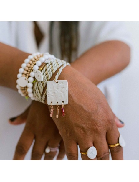 Collier/bracelet Doris - Ecru/or Collier/bracelet Doris - Ecru/or